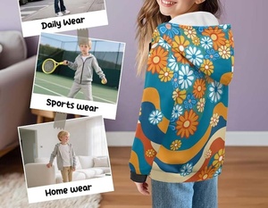 Girl's Full Zipper Hoodies Fleece Long Sleeve Hooded Sweatshirt Casual Jacket Sublimated <b>hoodie</b> for <b>Child</b> - Product Image 4