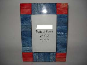 Lujoso marco de fotos hecho a mano surtido de madera rústica desgastada Floral geométrico y diseños de bloques de color Mesa única - Product Image 2