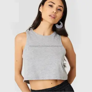 High quality low MOQ Cotton Women Crop Tops gym Workout Sports blank Crop Tops for Women Hot and Sexy Girls yoga Croptops