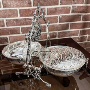 Trending Classic Golden Hands Support <b>Bowl</b> with Light Dates Decorative <b>Bowl</b> Wooden Ramadan Wholesale Price - Product Image 4