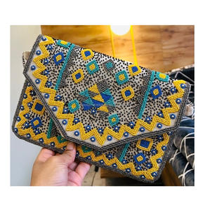 Bolso de mano de diseñador bohemio indio para mujer, informal, hecho a mano, con cuentas, bolsos de viaje de noche, hombro, tela de lona para mujer, Guru Kirpa Export - Product Image 3
