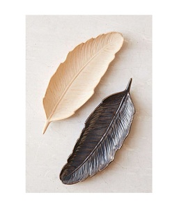 ถาดโลหะเคลือบผงสีแบบกำหนดเอง,ถาดเสิร์ฟผลไม้ถาดดีไซน์รูปใบไม้ที่หรูหราจานเสิร์ฟดีไซน์ใหม่ - Product Image 1