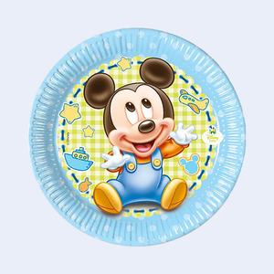 Assiettes jetables Mickey Baby 19,5 cm, 6 pièces, vaisselle de fête pour enfants, célébration d'anniversaire - Product Image 1