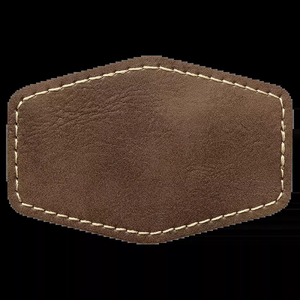 High Quality Leather Patch With Iron-on Backing for Clothing Genuine Leather Patch with <b>Velcro</b> & Sew-on Options for Uniforms - Product Image 1
