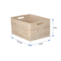 Panier de rangement en rotin naturel, panier de rangement pour la maison, organisation avec poignée, fabriqué au Vietnam