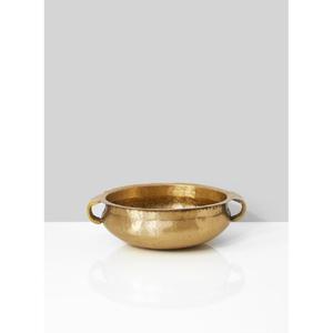 Grand bol de service en laiton ancien pour les célébrations festives et les rassemblements traditionnels et design de forme ronde au fini doré antique - Product Image 6