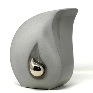 Elegant European Style Metal Teardrop Pearl Cremation Urn Custom Color Brass for Human or Pet Ashes Tribute - Product Image 2