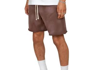 Shorts d'été décontractés en coton pour hommes, coupe slim, style streetwear, avec cordon de serrage, délavage acide, vente en gros - Product Image 3