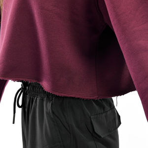 เสื้อสเวตเตอร์แบบสวมหัวแขนกระดิ่งสำหรับผู้หญิงเสื้อสเวตเตอร์คอลูกเรือเสื้อครอปเปล่า - Product Image 5