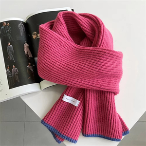 Fine Knitted Winter Scarf <b>Women</b> Solid Color Lightweight Eco-Friendly Outdoor Warm <b>Shawl</b> Soft 100% Cotton Scarf - Product Image 5