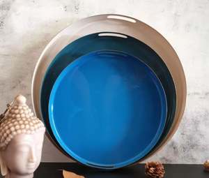 Nouveauté 2025 nouveau plateau rond en émail de nouvelle couleur solide et plateau tout logo d'impression personnalisé cadeau promotionnel - Product Image 5