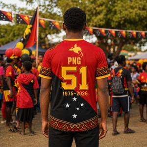 Camiseta Personalizada con la Bandera de Celebración Nacional de la Independencia de Papúa Nueva Guinea, Impresión por Sublimación de Secado Rápido, para Eventos Culturales de Grupos - Product Image 2