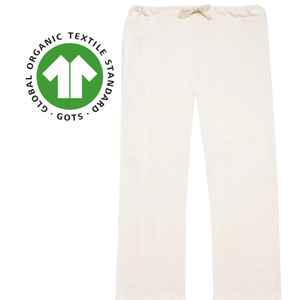 Pantalon de détente en coton biologique pour femmes 5.4 oz Jersey Coupe décontractée Cordon de serrage ajustable Taille droite Conception de jambe naturelle Undyed - Product Image 2