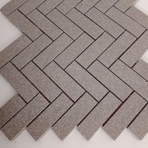 Tile Royale 23X73mm Graphite Chevrons Porcelaine Mosaïque Extérieur pour Salle À Manger murs Hôtels Restaurants Toilettes murs - Product Image 4