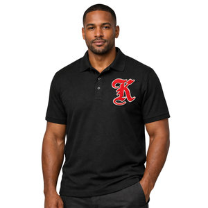 Polo Kappa Alpha Psi en chenille noire brodée en vieux anglais, fraternité grecque Nupe 1911, coton piqué premium, tee-shirt de golf - Product Image 1