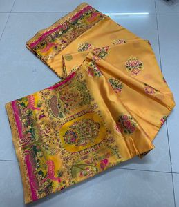 Sari pour femme Pasmeena avec tissage Jari lourd, design élégant et qualité supérieure, fabriqué en Inde, en stock - Product Image 5