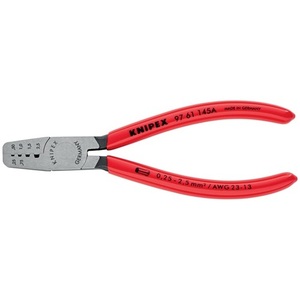 คีมย้ำปลายสายไฟแบบขัดเงา KNIPEX 0.25-2.5 มม. ความยาวรวม 145 มม. เคลือบพลาสติกสำหรับ AWG 23-13 - Product Image 3