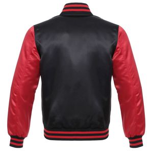 Blouson aviateur Letterman personnalisé à manches en satin de soie avec doublure en tissu super doux Doublure matelassée chaude Veste pour homme - Product Image 4