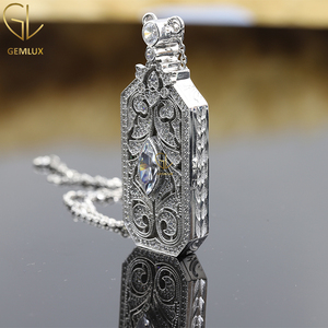 Élégant à la recherche de marquise et de diamant rond vers 1910 Art déco Cocktail Vintage Style ouvrable Antique médaillon pendentif pour les femmes - Product Image 5