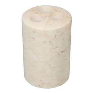 Soporte para cepillo de dientes de mármol champán, soporte para cepillo de dientes de mármol en blanco, soporte para cepillo de dientes redondo - Product Image 2