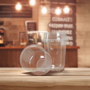 Vente en gros de gobelets en plastique PP transparents écologiques jetables de 95mm Logo personnalisé à paroi unique pour boissons chaudes/froides Jus de café - Product Image 1