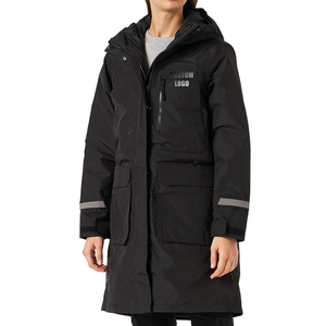 <b>Waterproof</b> Breathable Warm Insulated Long Hooded Parka Jacket with Nylon Shell Washed Finish Windproof Zip for Women - Product Image 1