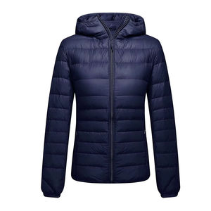 Veste matelassée en polyester pour femme, manteau d'hiver, fermeture éclair, manches longues, vêtement d'extérieur décontracté, léger, matelassé - Product Image 1