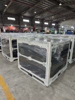 Cage de stockage pliable à revêtement de poudre personnalisée, conteneur métallique empilable en acier pour une manipulation et un transport sûrs