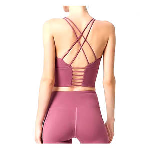 Haute qualité femmes vêtements de sport Sexy Yoga Sport haut pantalon couleur unie vêtements de sport avec fermeture à cordon pour l'entraînement Fitness - Product Image 5