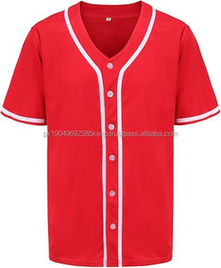 <b>Mens</b> Button Down Plain Baseball Jersey, Blank Softball Team Uniform, Hip Hop Hipster Short Sleeve Active <b>Shirts</b> - Product Image 1