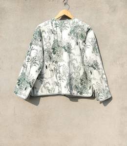 Chaqueta acolchada de algodón reversible para mujer, abrigo índigo con estampado de bloques a mano con estilo corto, abrigo para mujer - Product Image 5