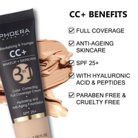Fond de teint liquide PHOERA, crème correctrice de couleur, sérum anti-âge, fond de teint CC