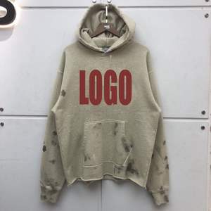 Sudaderas personalizadas desgastadas para hombre, Jersey de algodón de gran tamaño, Vintage, con lavado de piedra y ácido - Product Image 2