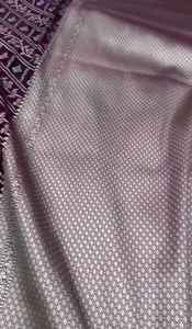 Banarasi Silk <b>Satin</b> Mashru <b>Saree</b>-Traditional Party Wear with Sun Protection & Quick Dry Soft Flowy Fabric From Banaras - Product Image 4