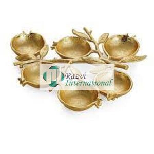 Pot à collation en forme de pomme argent et or 2 tailles bol de service qualité standard bol de serveur de nourriture de conception de luxe fantaisie - Product Image 3