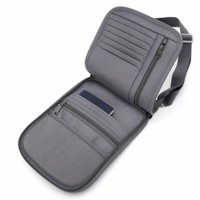 Sac de voyage antivol RFID pour passeport et documents d'identité, bandoulière, polyester, fermeture éclair, multifonctionnel, logo personnalisé OEM