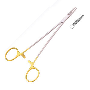 Offre Spéciale meilleure qualité 15.0 cm Crile bois 'TC' porte-aiguille en acier inoxydable verrouillage manuel Instruments à cliquet - Product Image 4