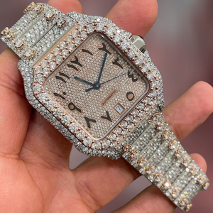 Approvisionnement direct en usine Affichage analogique de luxe Montre glacée en acier inoxydable Moissanite Diamant VVS Clarté Haute Business Fashion Nouveau - Product Image 1