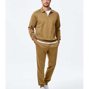 Chándal polar de manga larga liso con estampado de 2 piezas para hombre Quarter Zip con opción de maternidad - Product Image 3