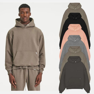 เสื้อฮู้ดดี้สตรีทแวร์แบบเรียบ ไม่มีเชือก ผ้าฟลีซหนานุ่ม 100% ผ้าฝ้าย ทรงปกติ ใส่ได้ทั้งผู้ชายและผู้หญิง สำหรับฤดูหนาว - Product Image 1