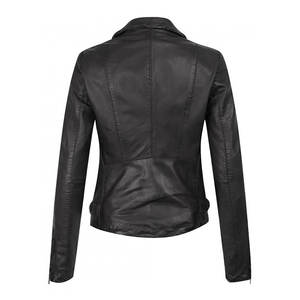 Veste en jean en cuir véritable Nouvelle mode Printemps Automne Agneau Vestes 2025 Veste de motard en cuir pour femmes - Product Image 2