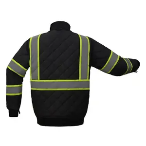 Veste de travail élégante professionnelle doublure en toile de coton robuste fermeture à glissière résistante à l'eau isolée pour un usage industriel d'hiver - Product Image 4