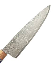 Venta al por mayor personalizado de alta calidad OEM ODM servicio mejor Oliva y mango cuchillo de Chef nueva hoja de acero al carbono con núcleo de acero de Damasco - Product Image 2