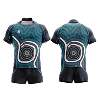 Ropa de fútbol de rugby personalizada Camiseta transpirable de estilo indígena con estampado de leopardo 3D Uniforme de rugby de talla grande