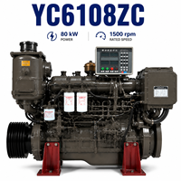 YuChai YC6108ZC Reihensechszylinder Schiffsdieselmotor 80kW 109PS 1500U/min für Arbeitsboote und Generatorsätze
