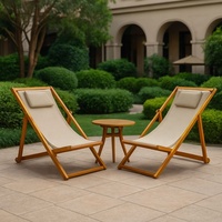 Nouvelle conception de meubles en bois de teck indonésien, chaises et tables pliantes modernes pour restaurant de plage, restaurant en plein air