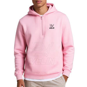 Sweat à capuche personnalisé pour homme avec demi-fermeture éclair en molleton de coton, sweat à capuche pour homme avec demi-fermeture éclair pour un usage quotidien - Product Image 1