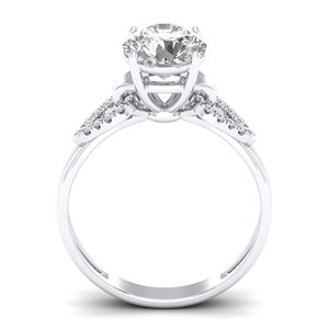 Bague de fiançailles solitaire en or blanc 14 carats avec diamant de laboratoire rond de 2 carats, nouvelle conception REYES, bijoux fins pour femmes - Product Image 3