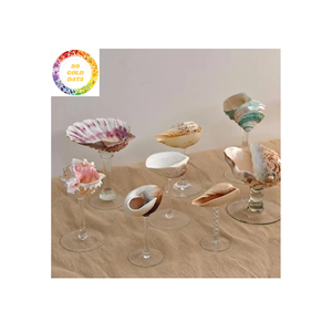 Copa de vino de vieira artesanal y Copa de concha, vajilla artesanal costera para decoración y tienda de regalos - Product Image 3