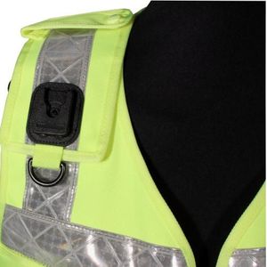 เสื้อกั๊กนิรภัยอเนกประสงค์สำหรับมือจับสุนัขแนวยุทธวิธี Hi Viz มีซิปด้านหน้าสะท้อนแสงพร้อมตาข่ายปรับแต่งโลโก้ได้